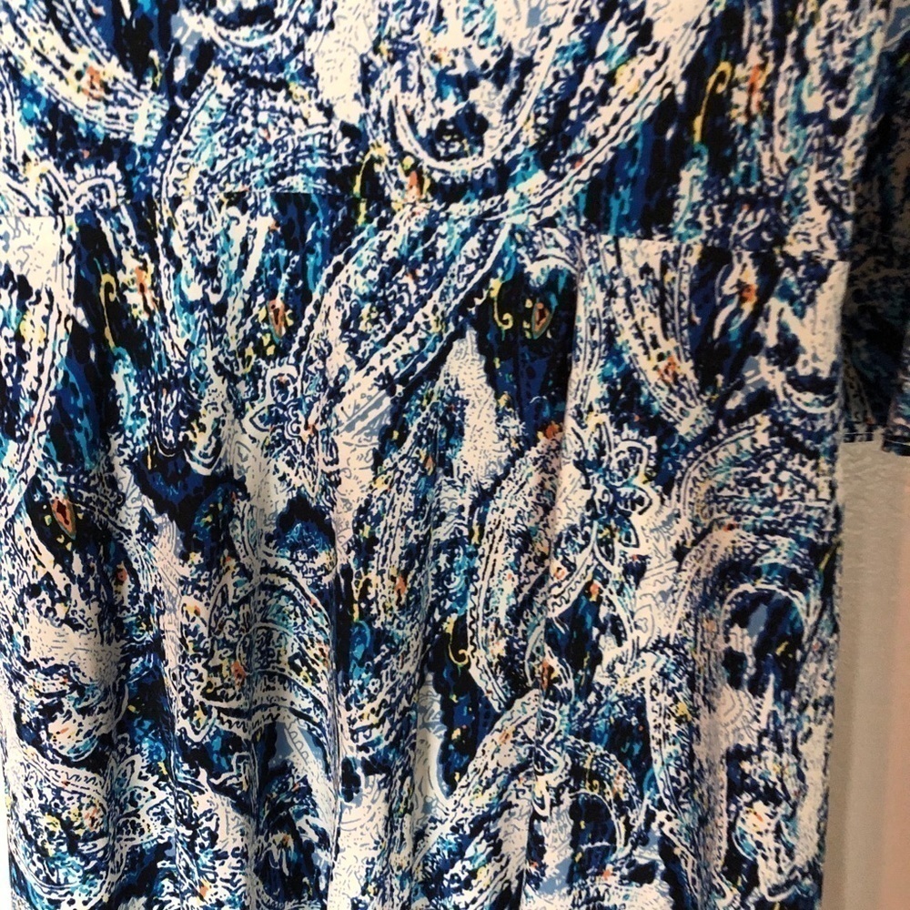 BETSEY JOHNSON Paisley Boho Blue Fit Flare Dress - Picture 3 of 6